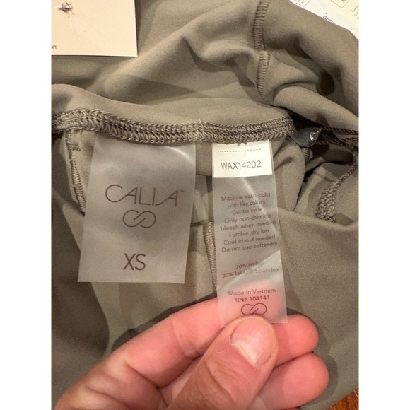 New Calla High Waisted Pocket Leggings Women's XS Workout Yoga Athleisure Taupe - Picture 8 of 14